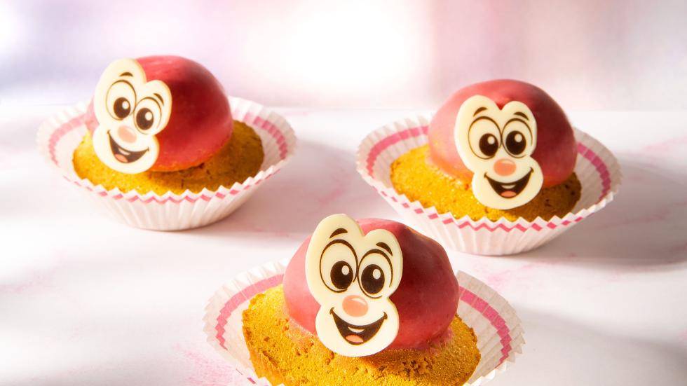 Cupcakes with chocolate decorations