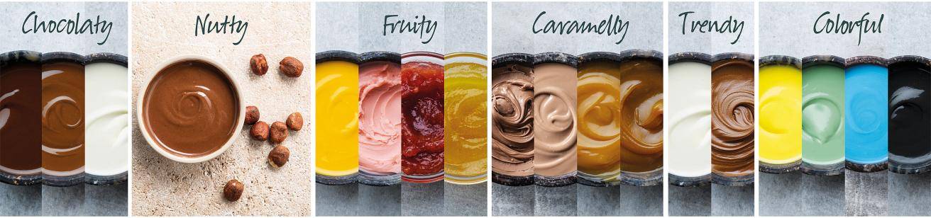 chocolate nut fruity caramel fillings