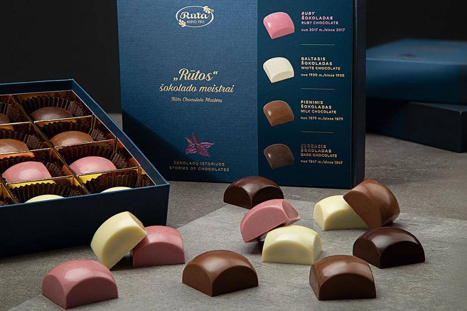Rutaの4種類のチョコレート入りプラリネボックス